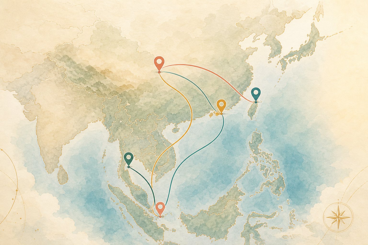 regional map showing how chinese surname spellings vary across asian jurisdictions