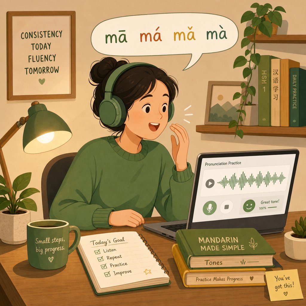 regular practice with audio tools and self recording builds lasting chinese name pronunciation skills