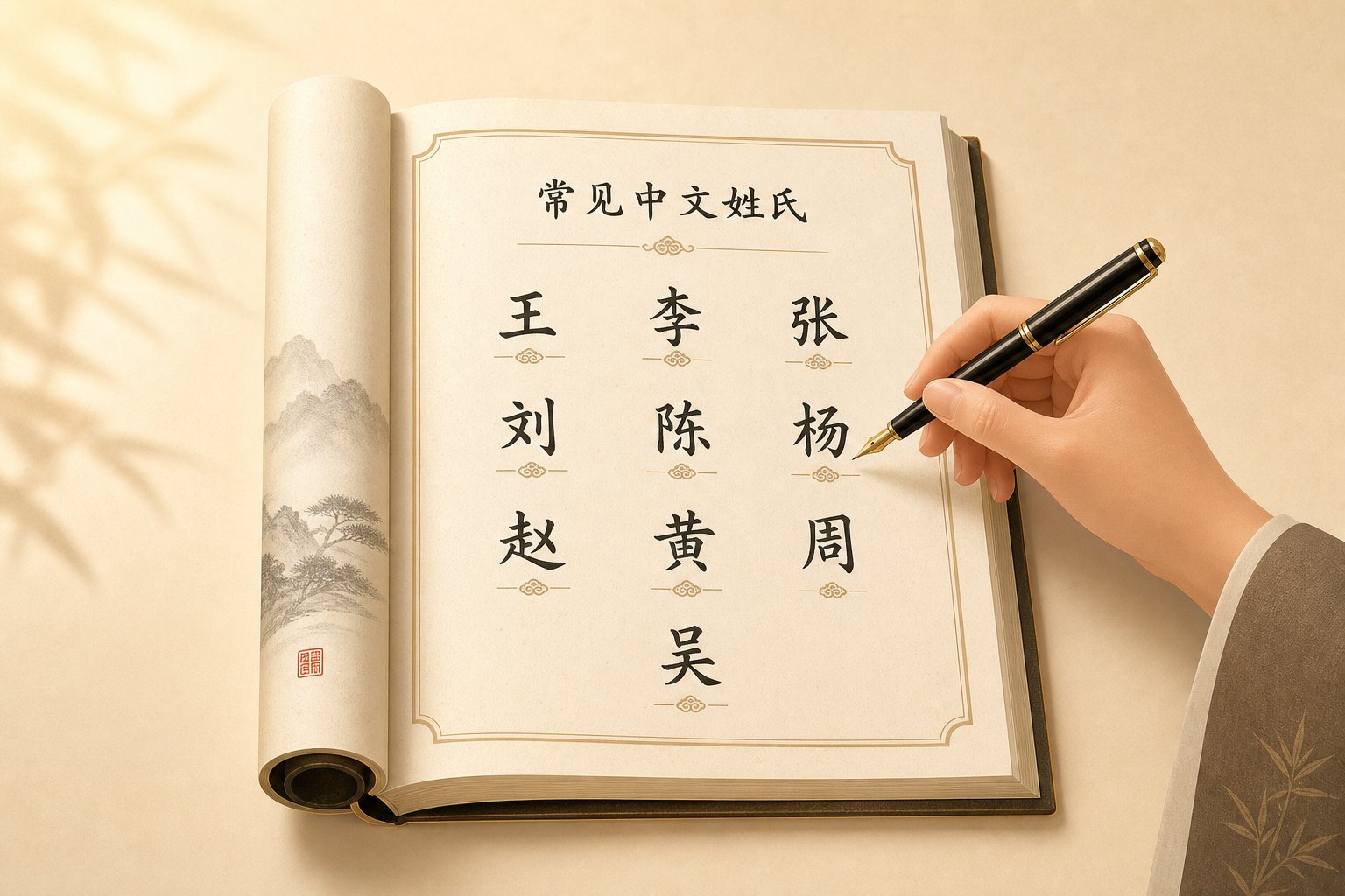 selecting a chinese surname from common family names is the first step in building a natural sounding name