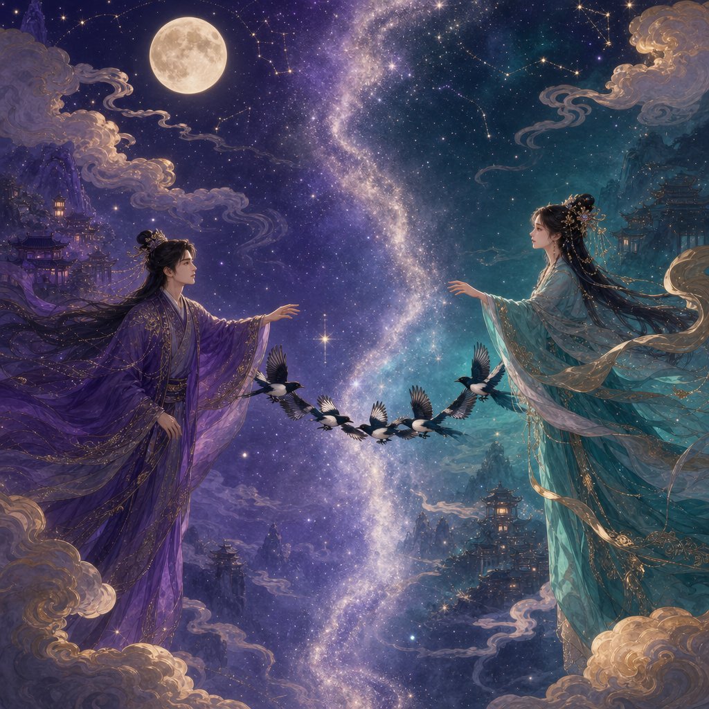 the cowherd and weaver girl legend connects stars altair and vega to the romantic qixi festival