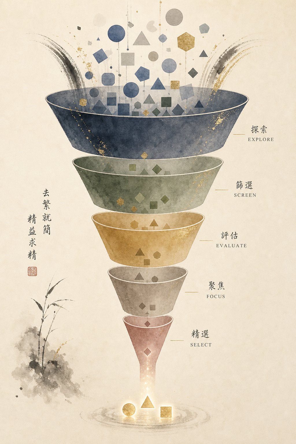 the eight step selection method works as a funnel progressively narrowing hundreds of character options to a few strong finalists