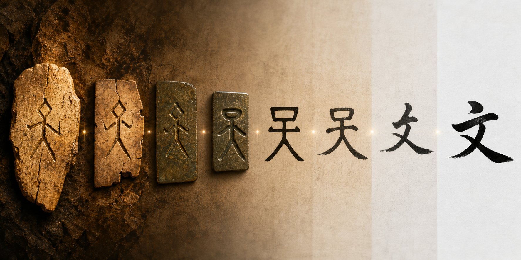 the evolution of chinese character forms from ancient oracle bone carvings to modern brushwork