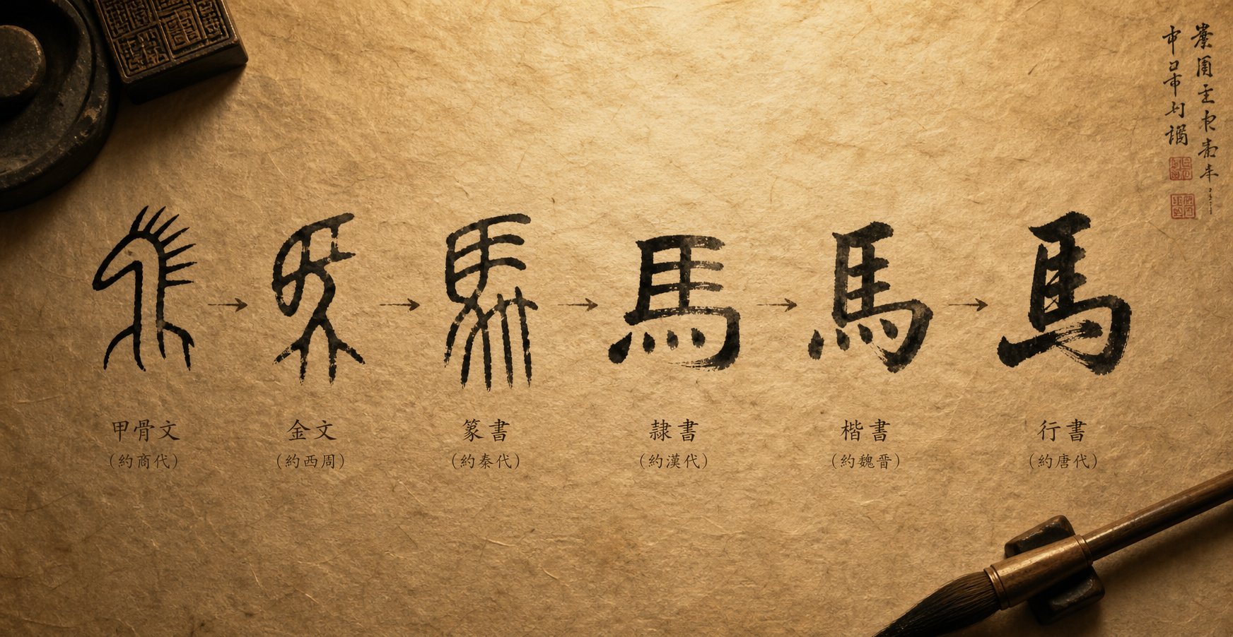 the evolution of chinese characters from oracle bone pictographs to modern script forms across thousands of years
