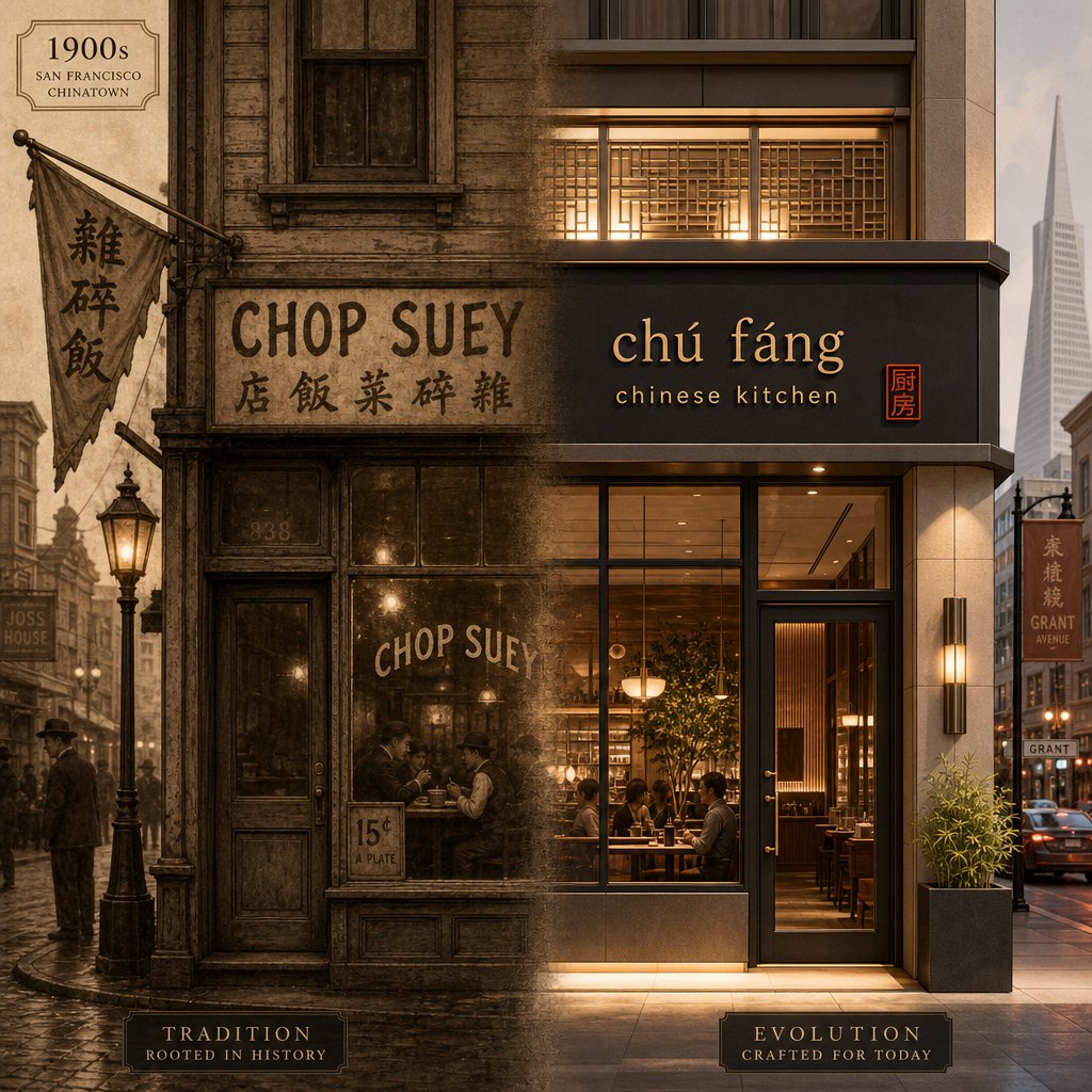 the evolution of chinese restaurant storefronts from early chop suey houses to modern minimalist concepts reflects shifting immigration eras