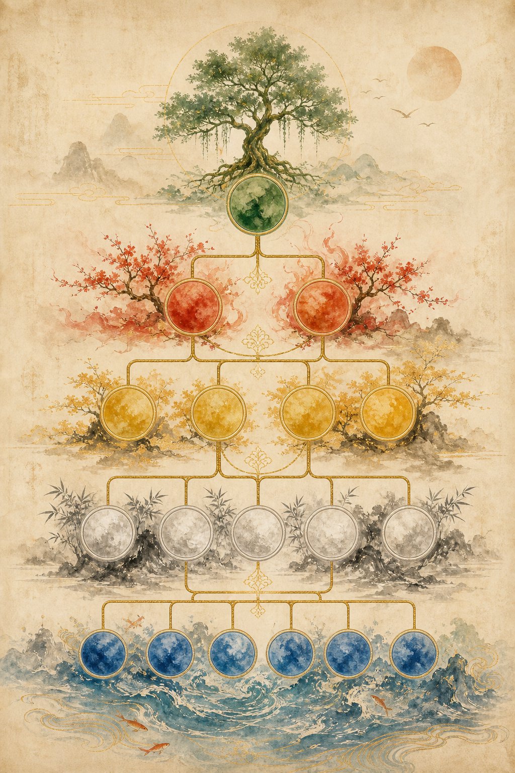 the five element cycle guides generational naming sequences within korean clan lineages