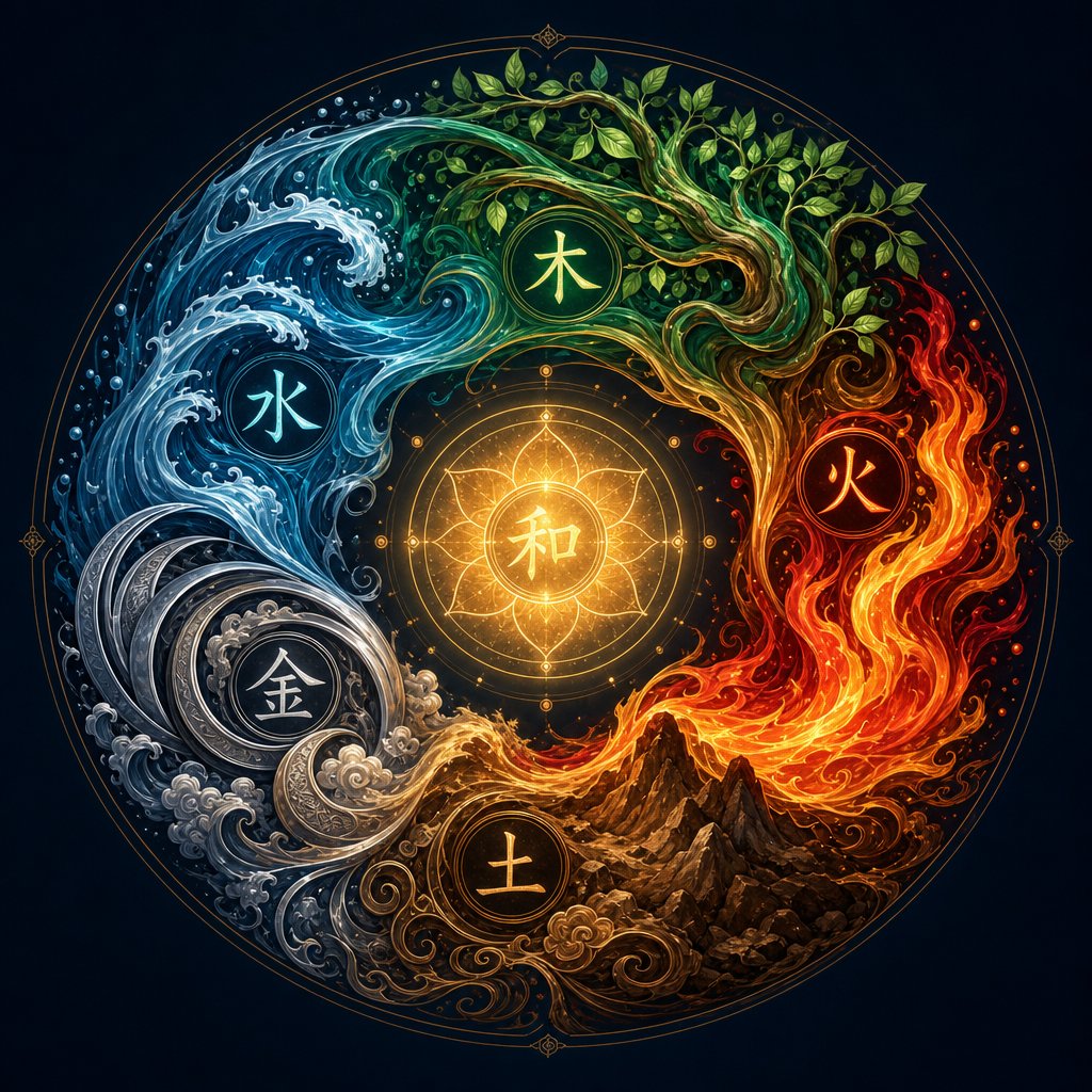 the five elements cycle forms the foundation of feng shui naming for personalized elemental balance