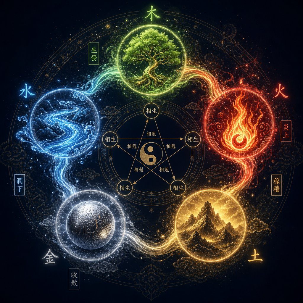 the five elements cycle governs which characters naming masters select to balance a child's destiny