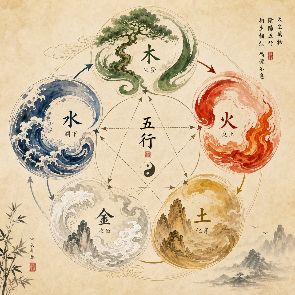 the five elements cycle guides traditional chinese name consultants in selecting balanced characters