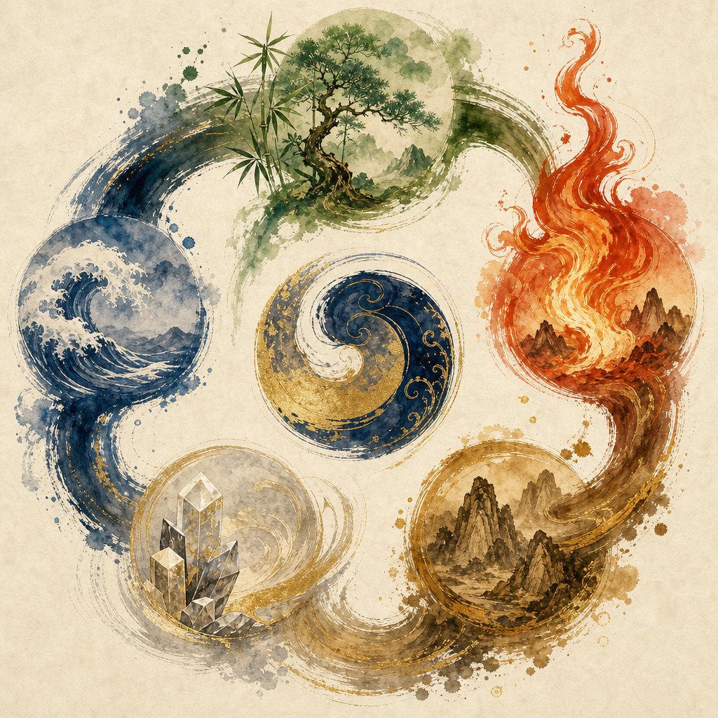 the five elements cycle used in traditional chinese naming to balance energy through character selection