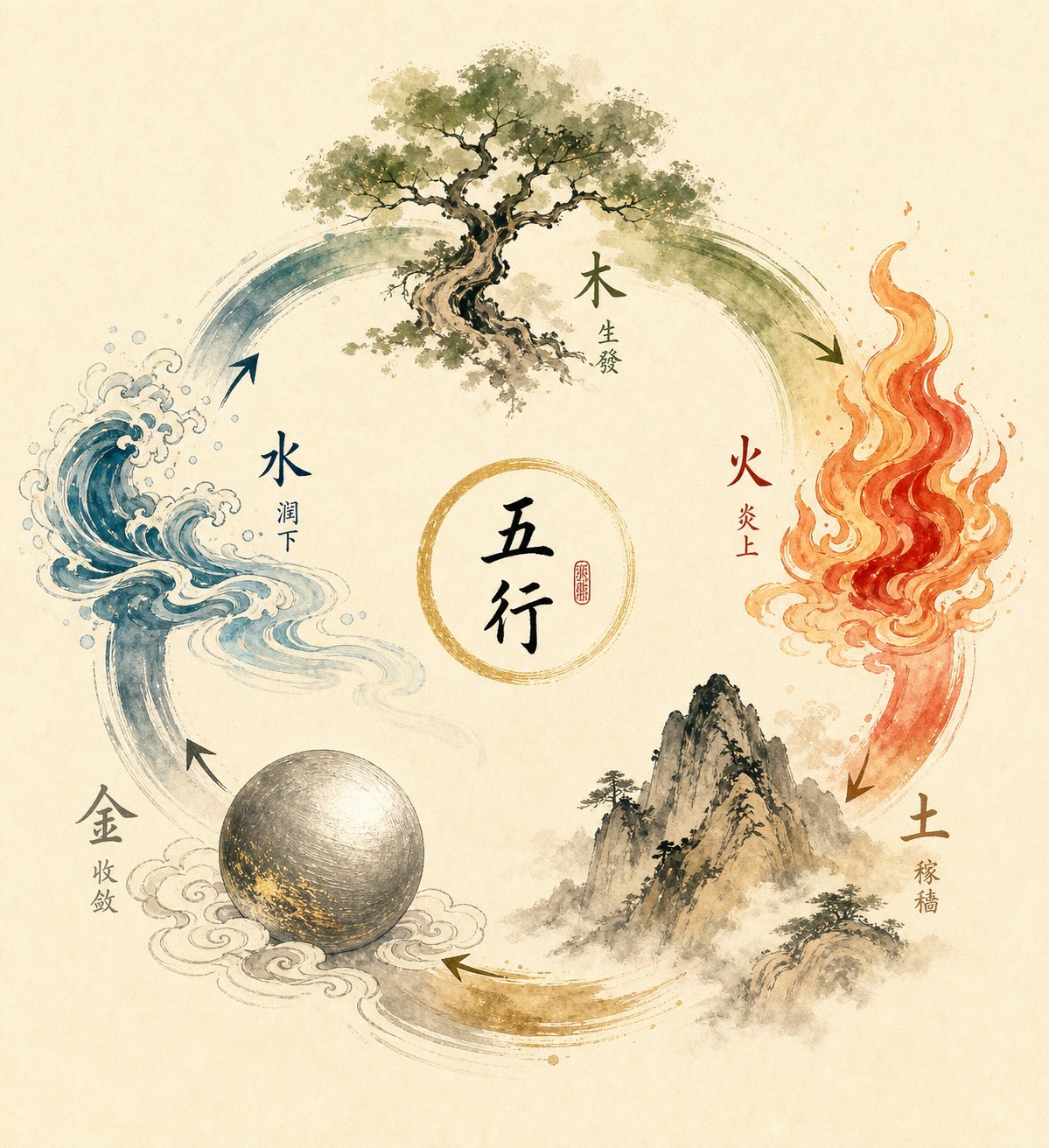 the five elements productive cycle guides elemental harmony between chinese sibling names