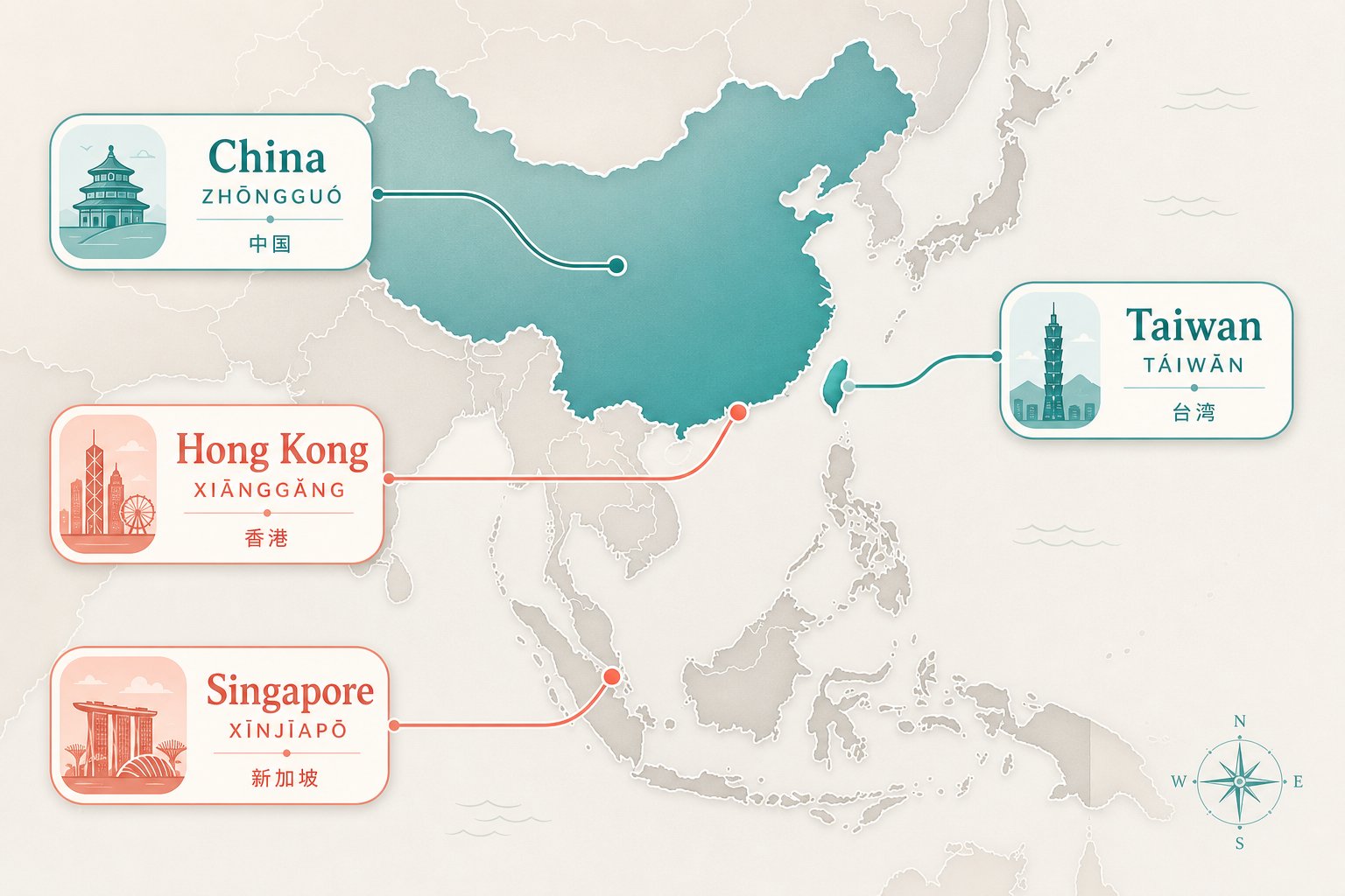 the same chinese character produces different romanized spellings across chinese speaking regions