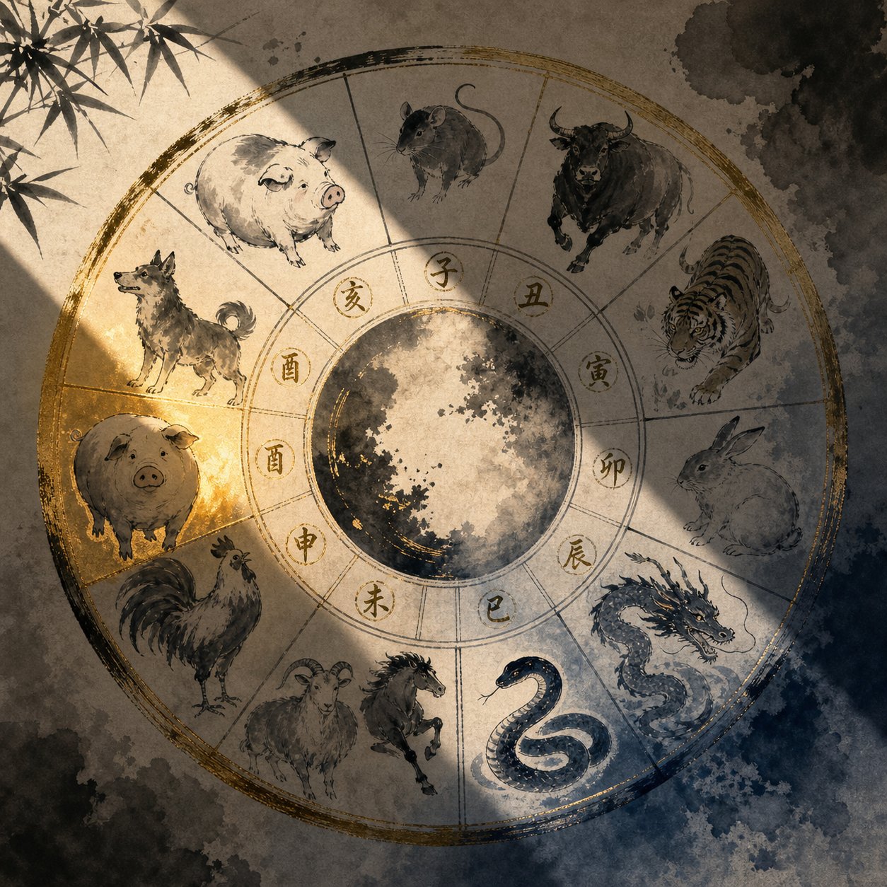 the snake directly opposes the pig on the zodiac wheel making snake related characters inauspicious for pig year names