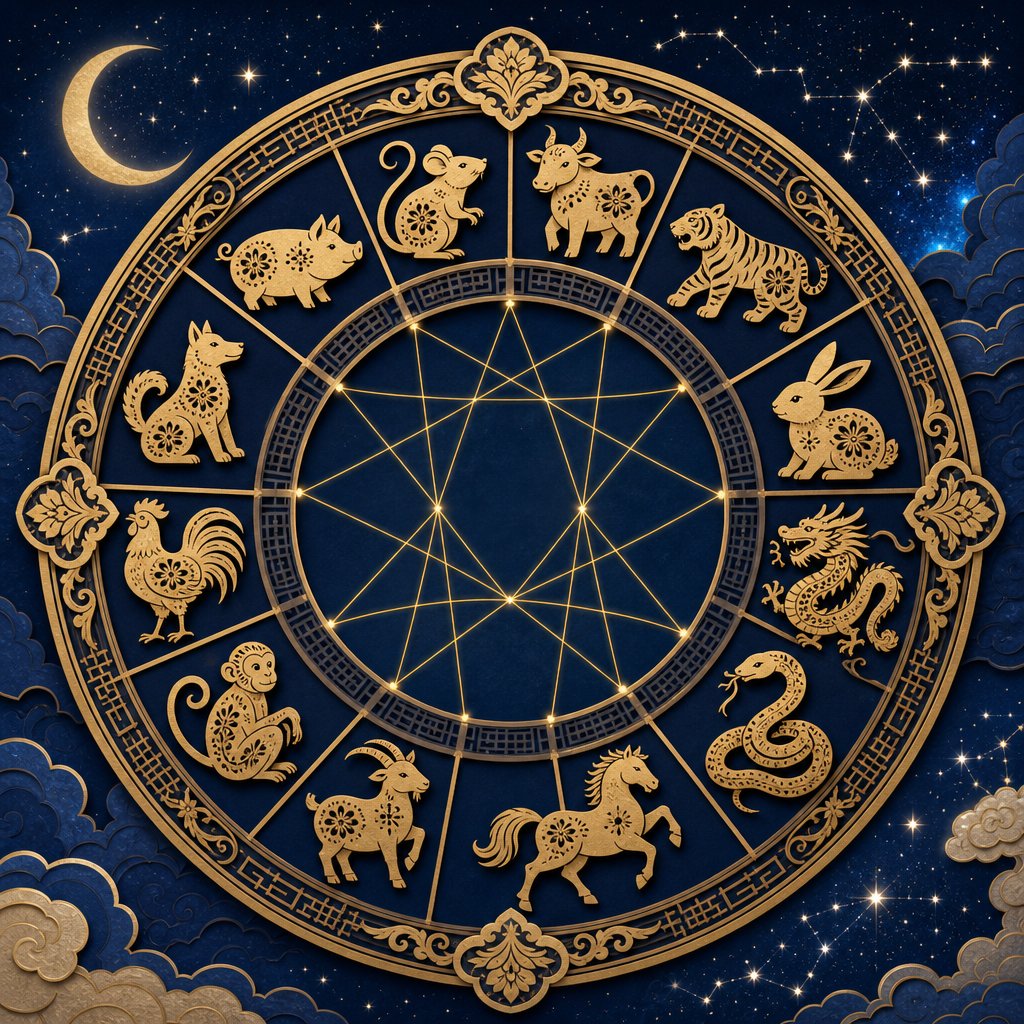 the twelve zodiac animals each carry specific radical preferences and clash relationships that constrain naming choices