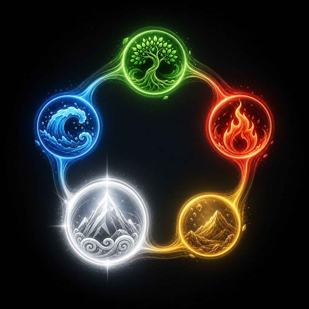 the wu xing generative cycle showing how five elements flow into and support one another