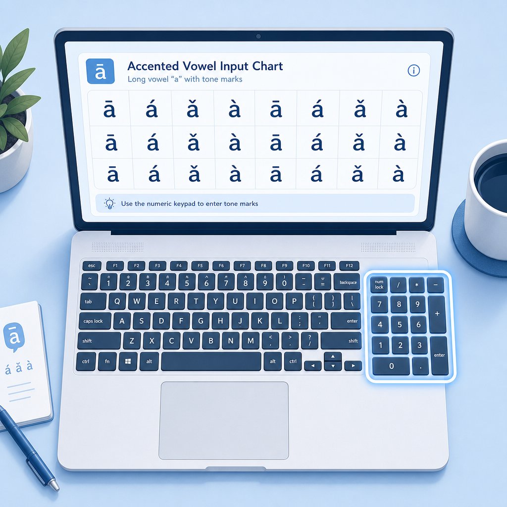 using alt codes and unicode hex input to type pinyin vowels with tone marks