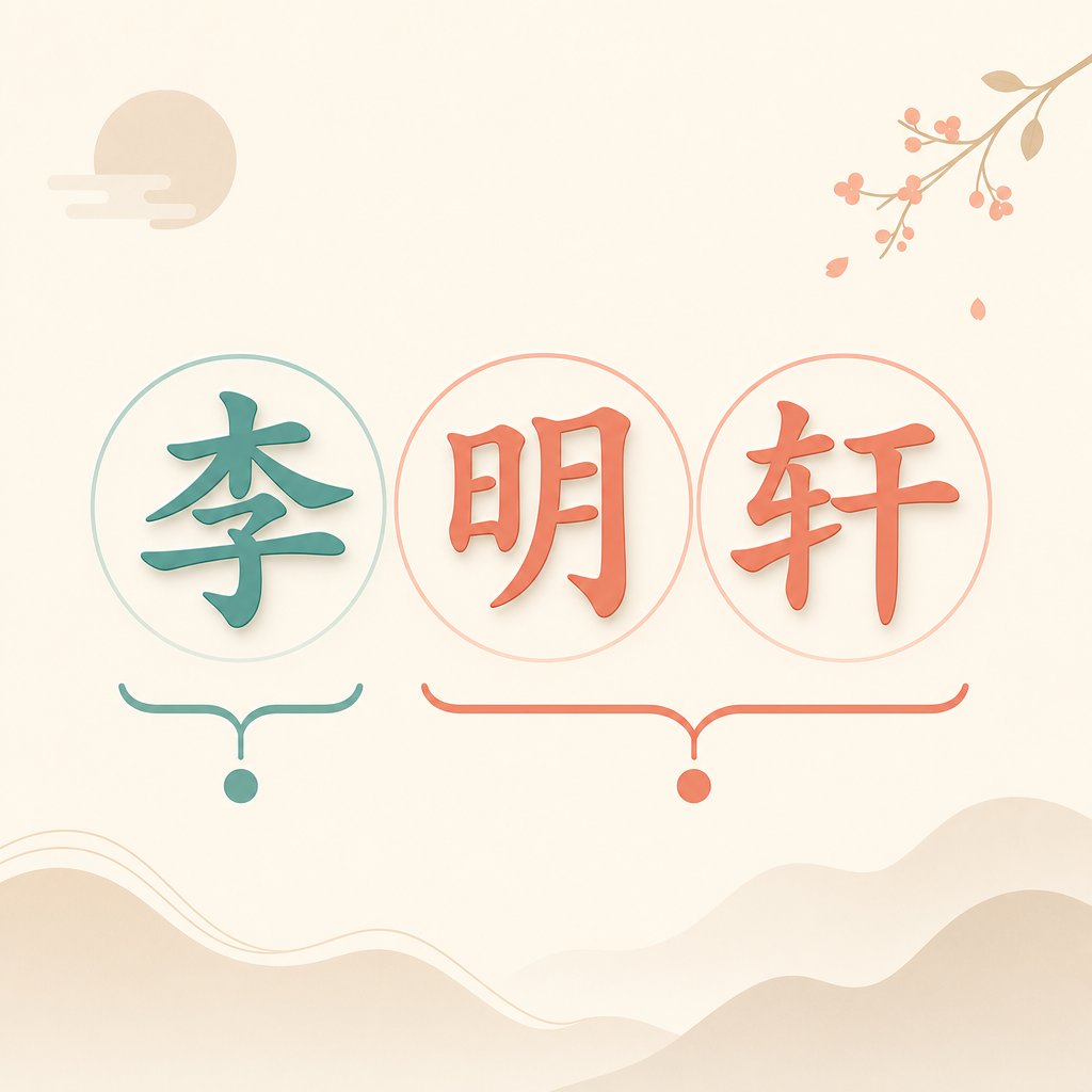 visual breakdown of chinese name structure showing how surname and given name characters combine