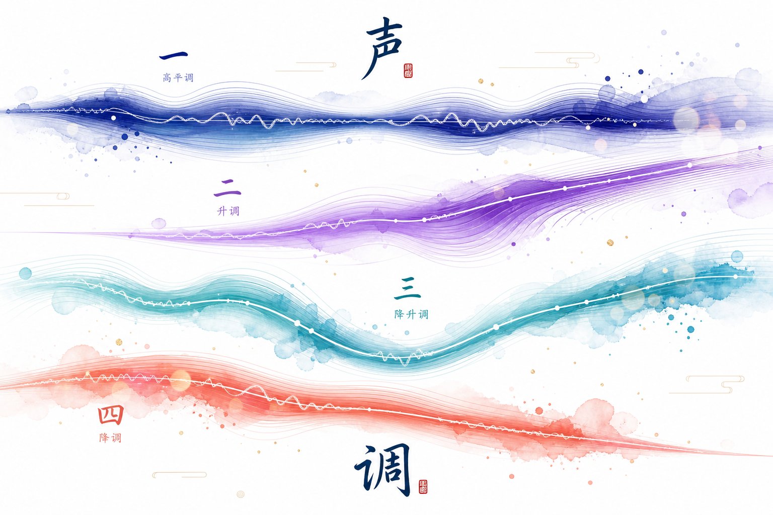 visual representation of mandarin tonal patterns used to create harmonious rhythm in chinese name selection