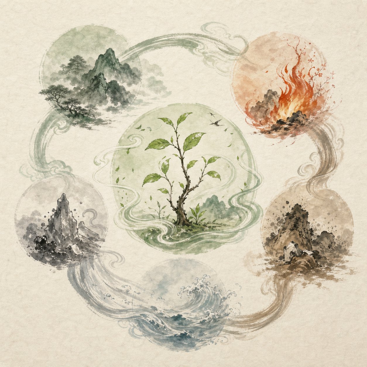 wind belongs to the wood element in chinese philosophy carrying the energy of spring and new growth