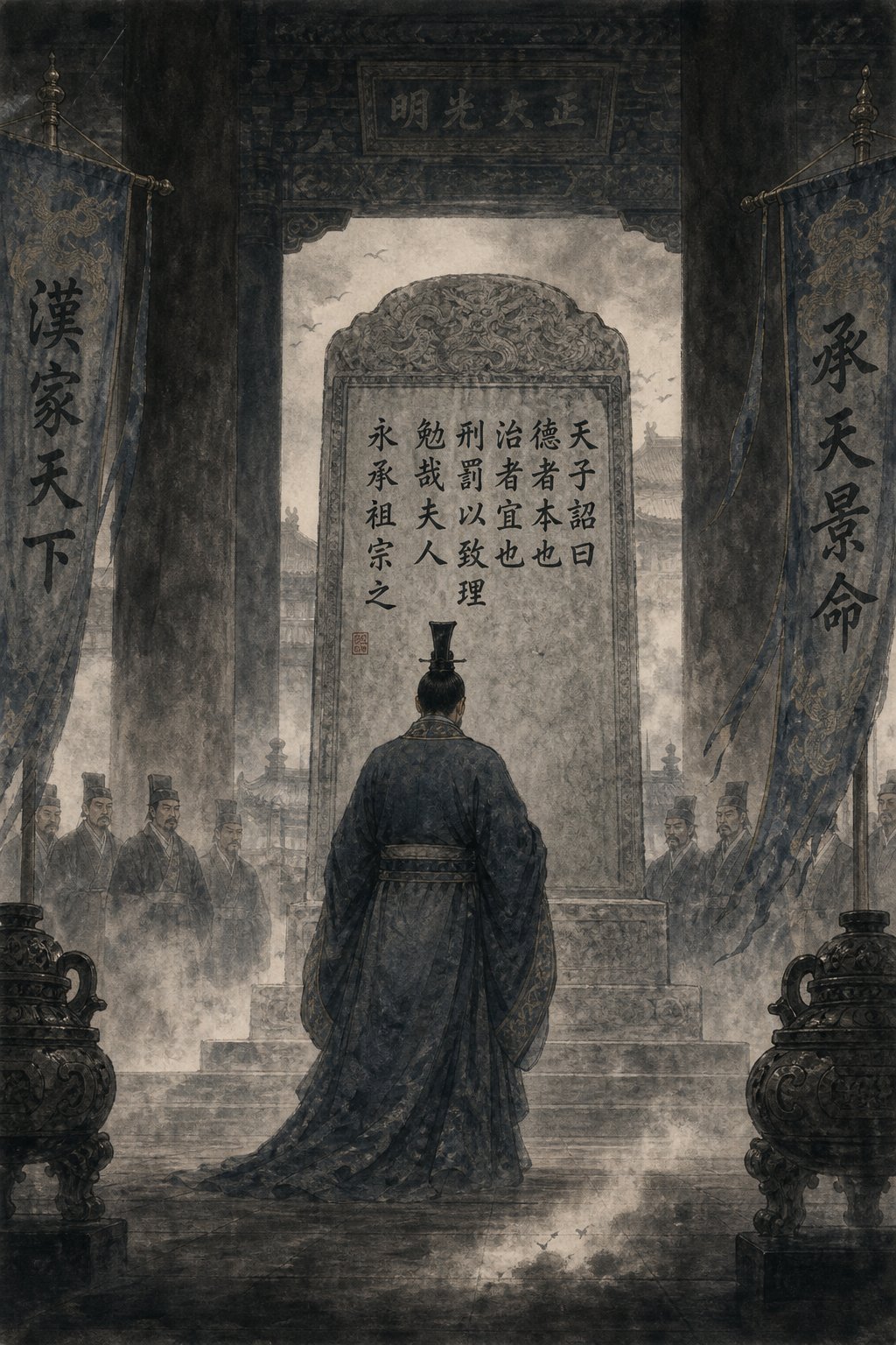 a historical depiction of the imperial name taboo practice where forbidden characters were altered or left incomplete