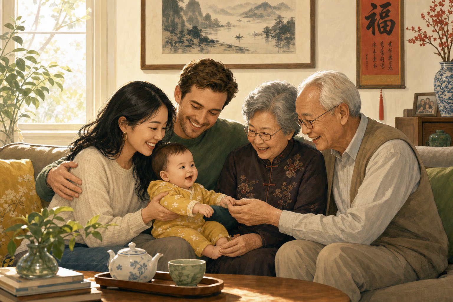 a mixed heritage family choosing a chinese baby nickname together bridging cultures through naming traditions