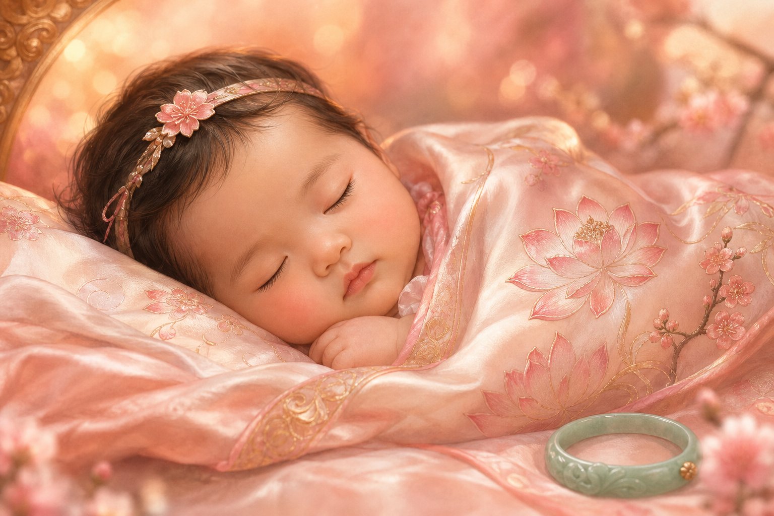 a peaceful scene representing the gentle affection and devotion expressed through chinese girl names meaning love