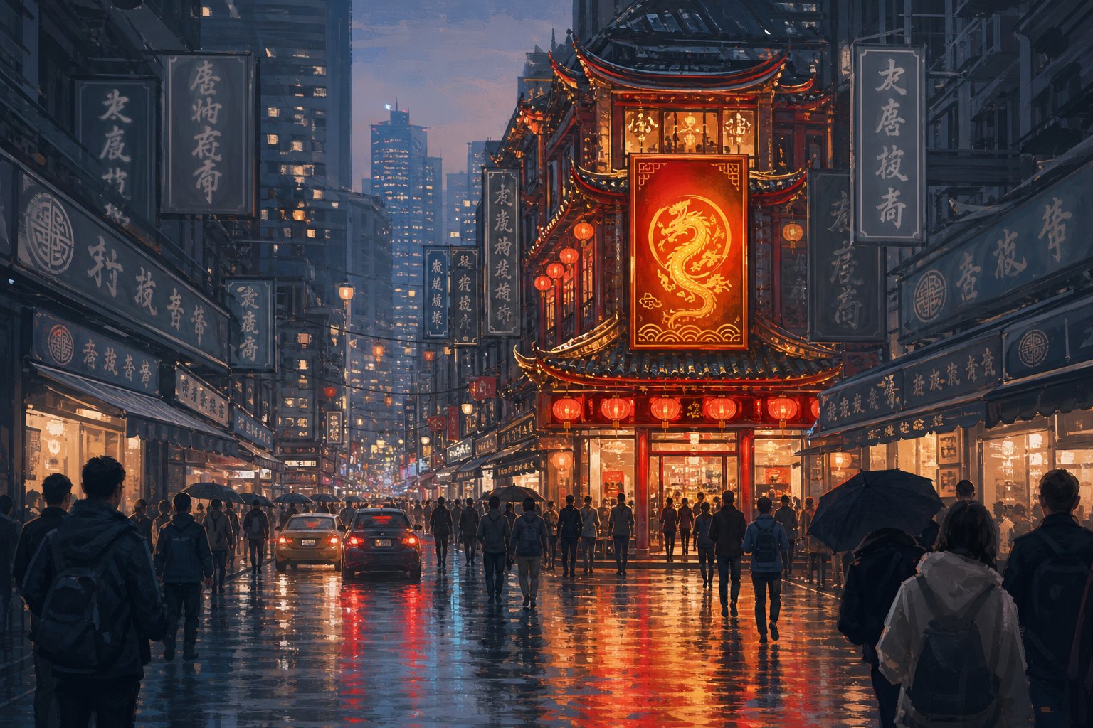 a unique restaurant name stands out among generic competitors on a crowded street