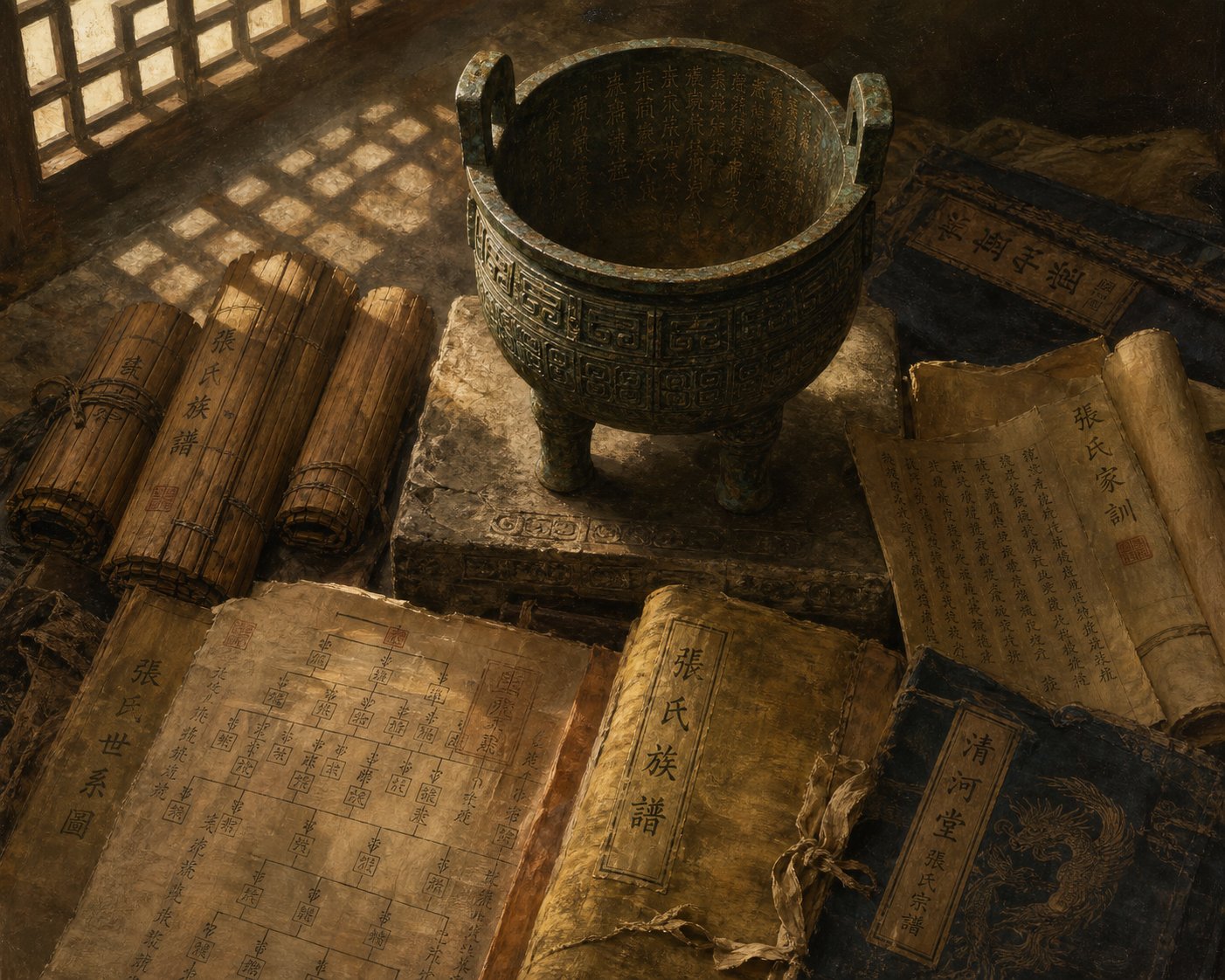 ancient genealogical records and bronze inscriptions document the multiple origin lineages of the zhu surname