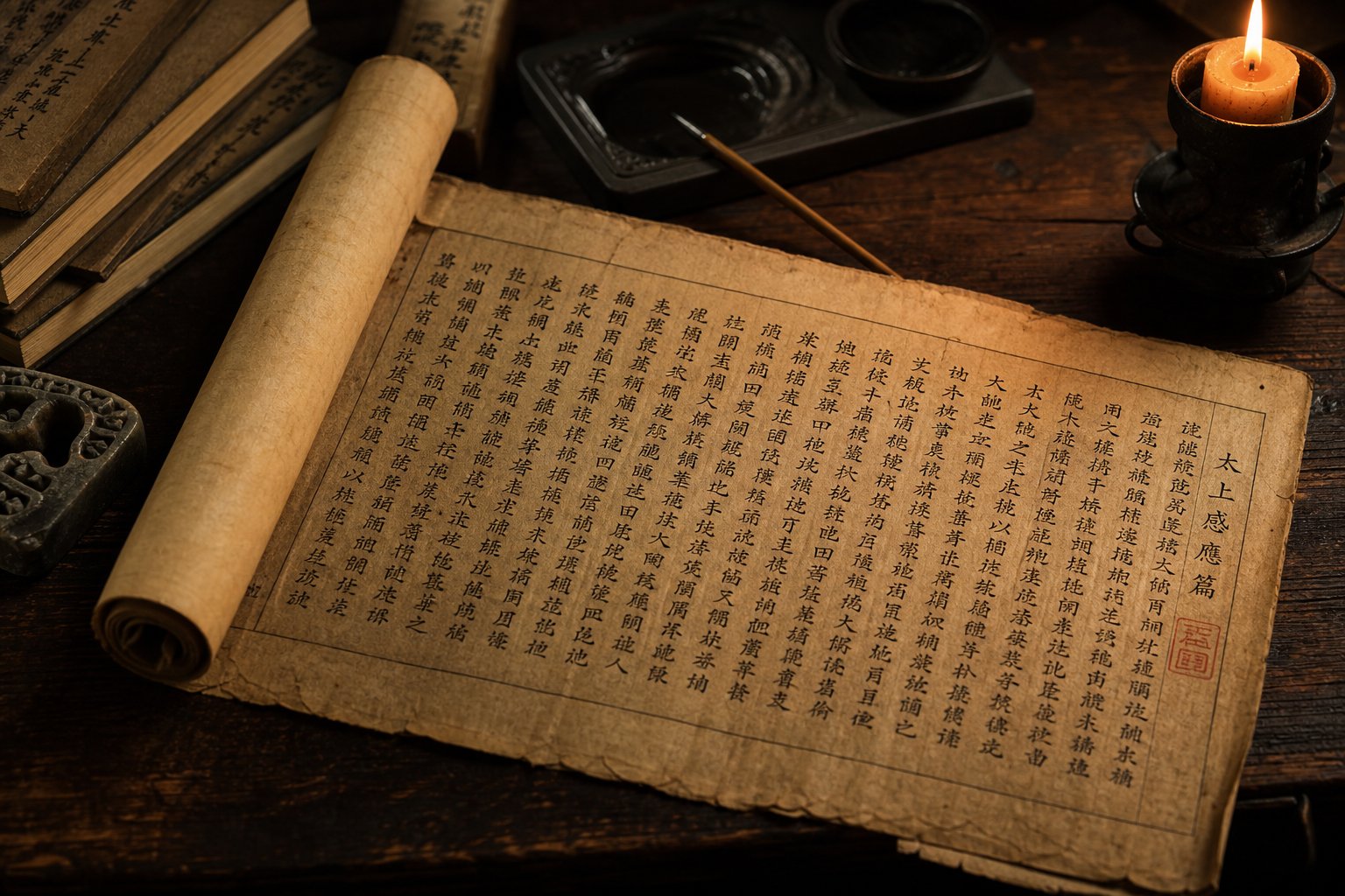 ancient scroll representing the hundred family surnames text from the song dynasty