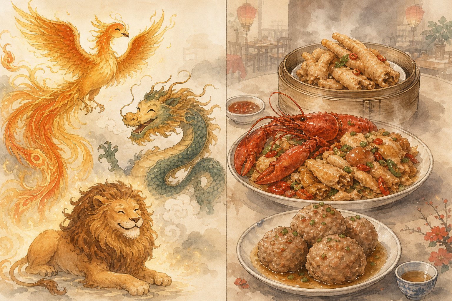 animal metaphors in chinese cuisine use mythical creatures to elevate humble ingredients into poetic dishes