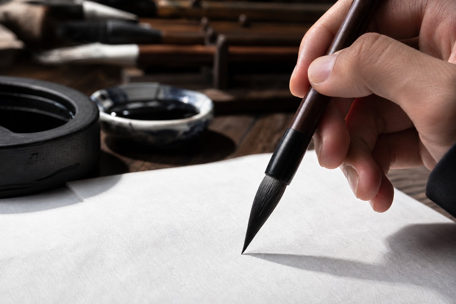 careful brush technique is essential for writing chinese health characters with correct stroke order and proportion