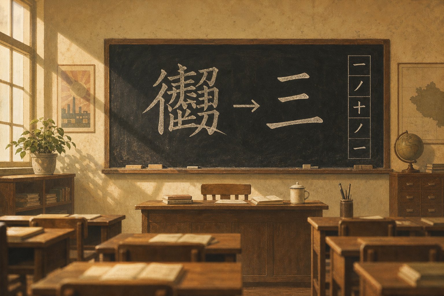 character simplification reduced stroke counts to improve literacy across china in the 1950s