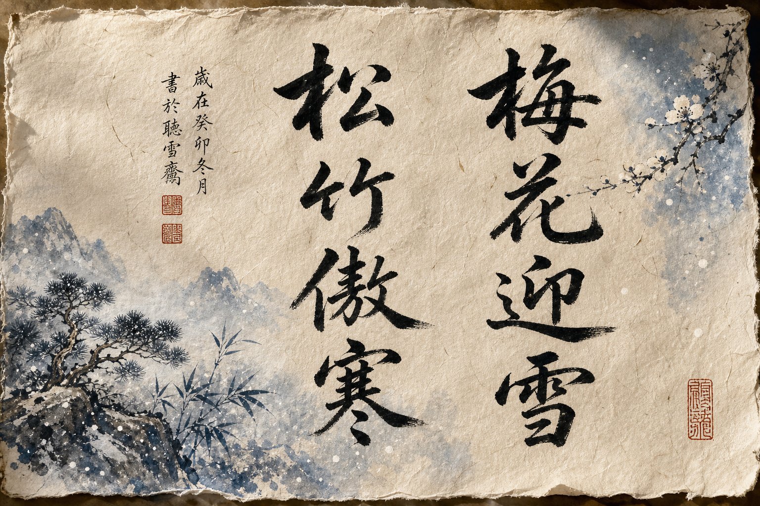 chinese calligraphy of winter characters showcasing the brushstroke artistry behind names meaning snow ice and frost