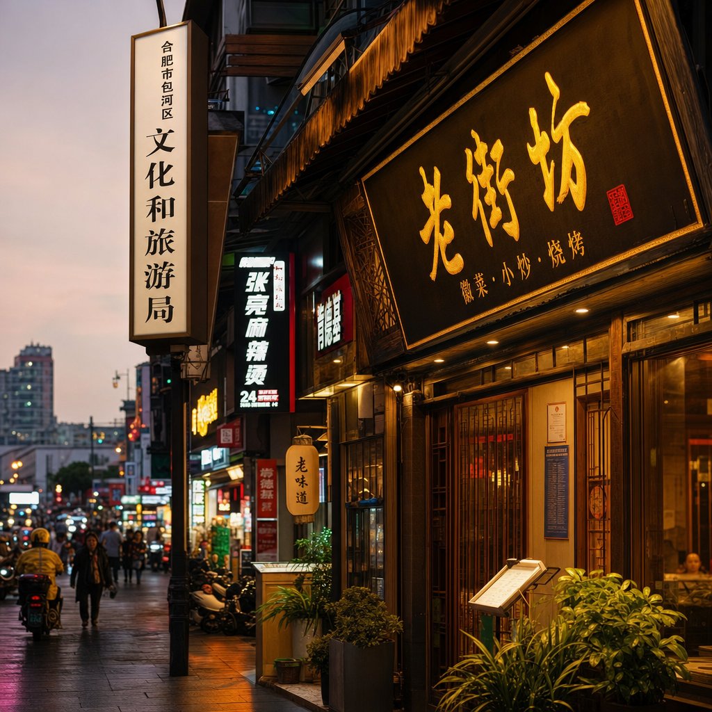 chinese calligraphy styles visible in modern urban signage and commercial branding