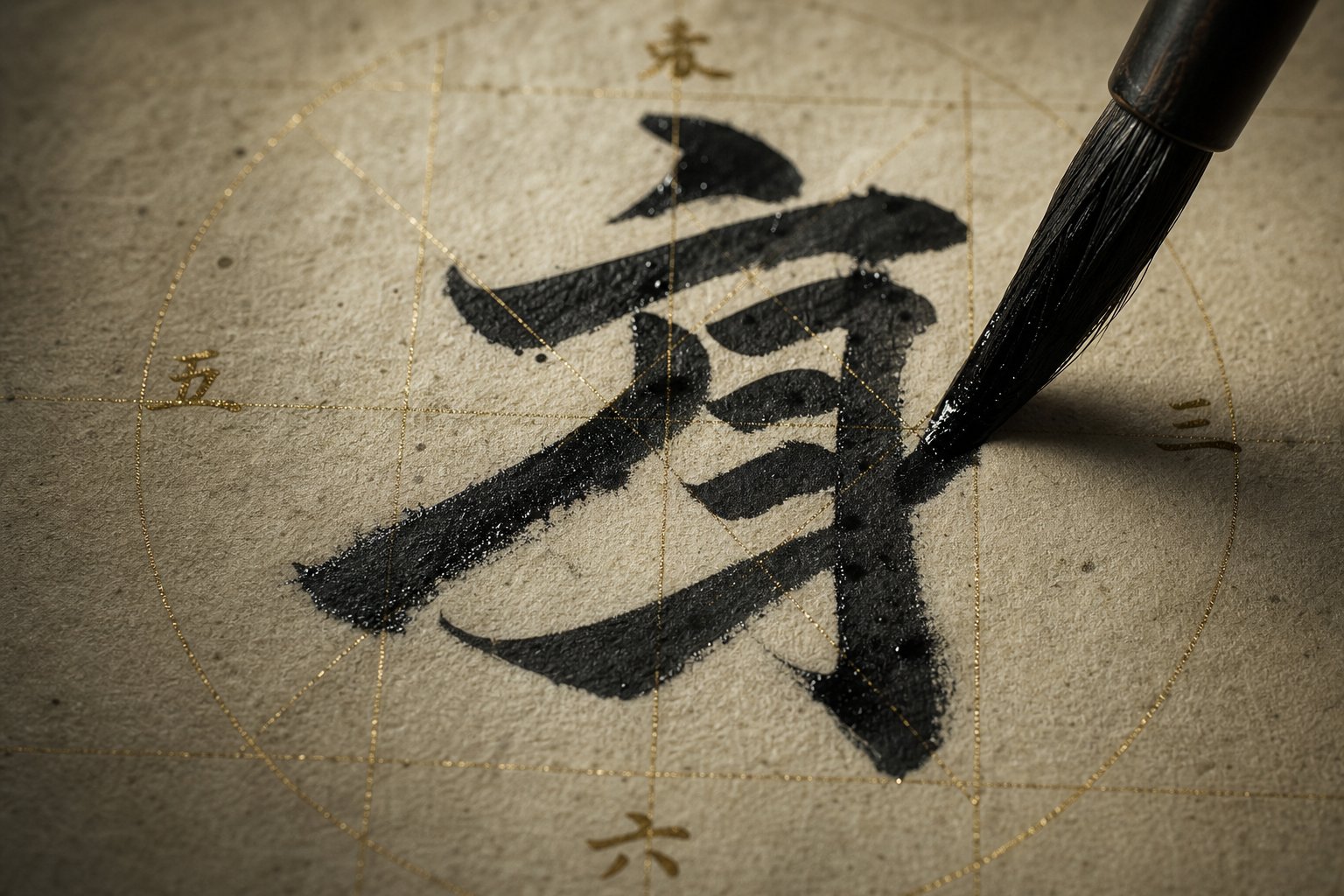 chinese character brushstrokes forming the foundation of five grid numerology calculations in feng shui naming