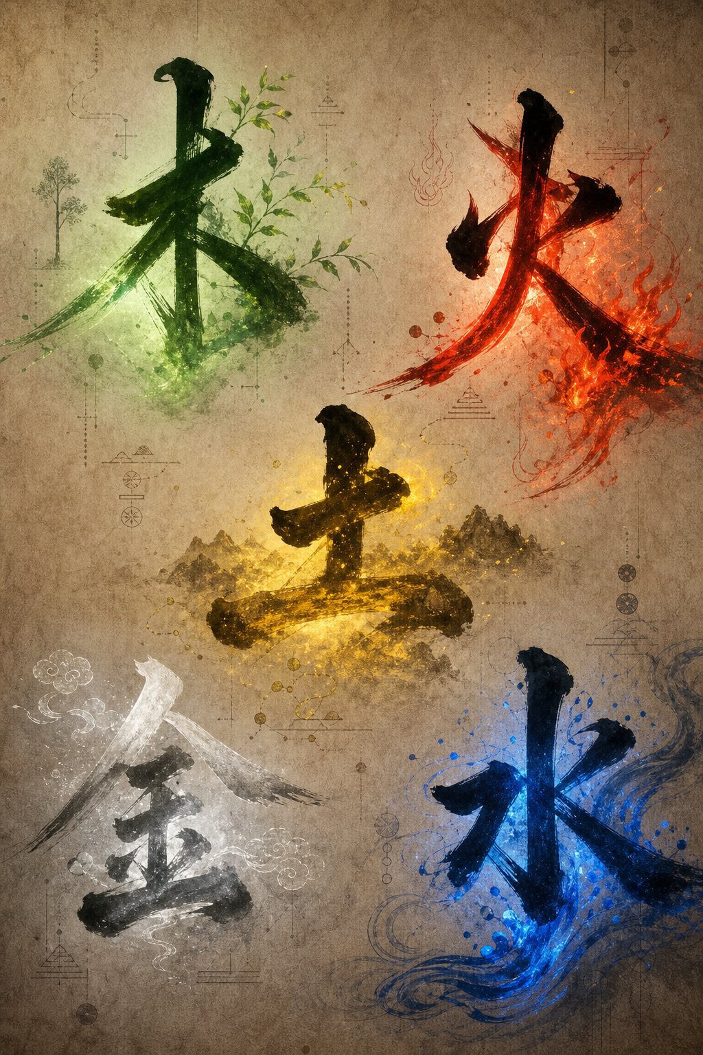 chinese characters carry elemental energy through their radicals meanings and stroke patterns