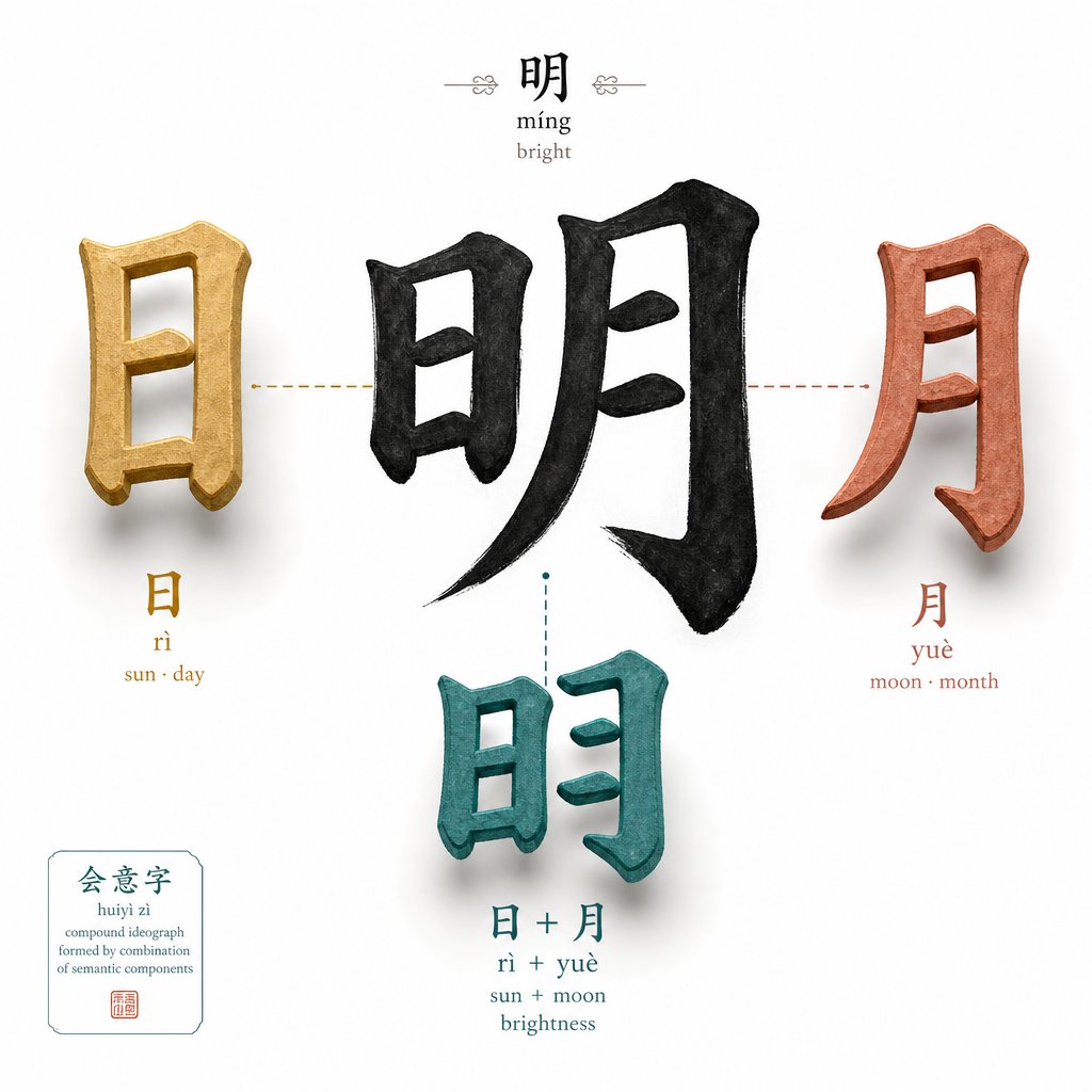 chinese characters in names are built from radicals that each carry independent semantic meaning