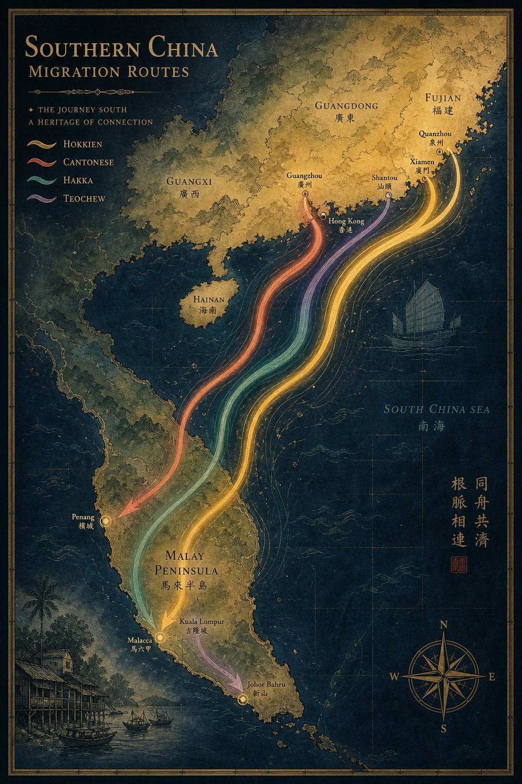 chinese dialect groups migrated from different southern china provinces to malaysia each bringing distinct name pronunciations