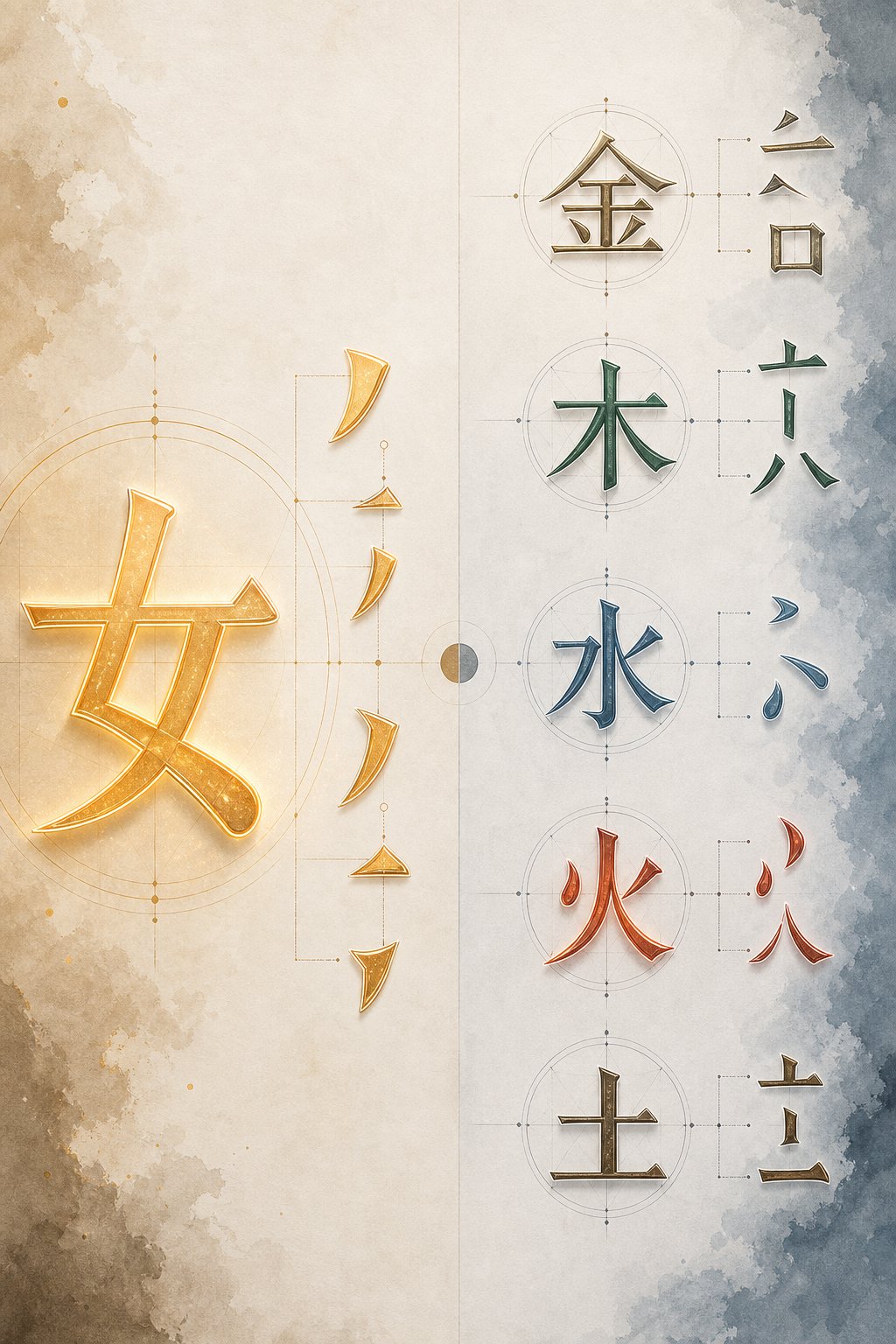 chinese radicals serve as quick scan gender indicators hidden within character structures