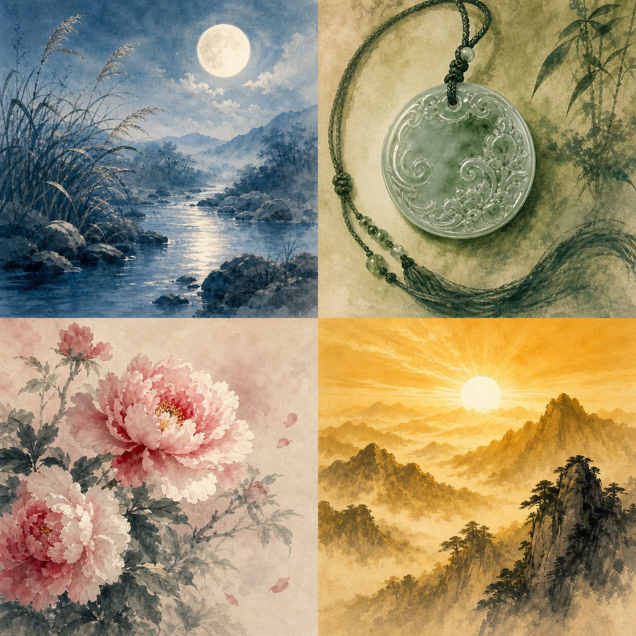 four naming categories for chinese girl names nature virtue beauty and strength represented through symbolic imagery