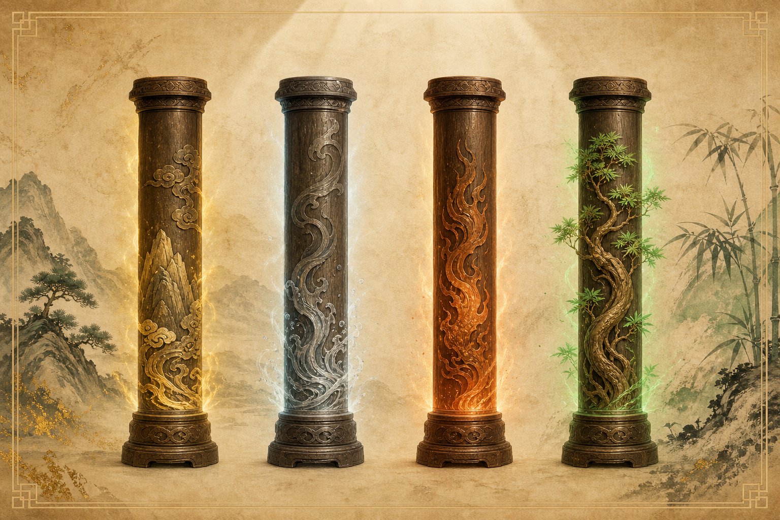 four pillars of destiny chart structure used to identify wood element presence