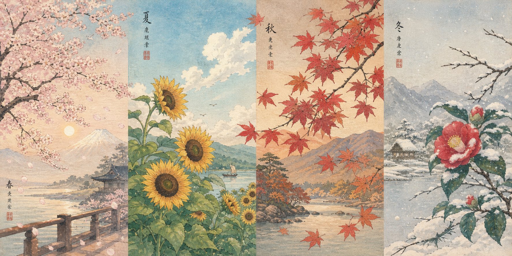 four seasons of japanese nature representing how seasonal beauty inspires traditional girl names