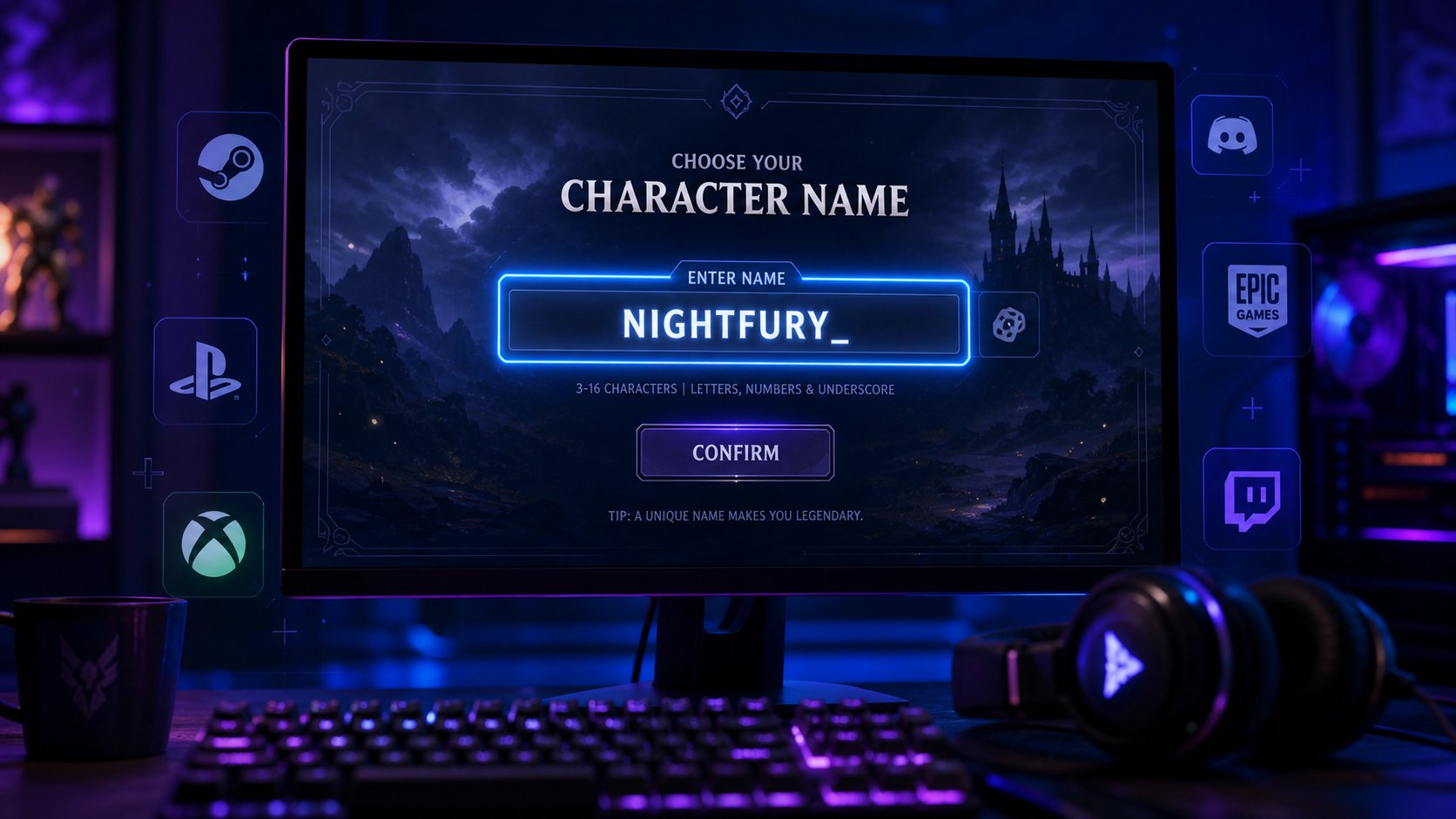 gaming nicknames must balance creativity with platform specific character limits and uniqueness requirements