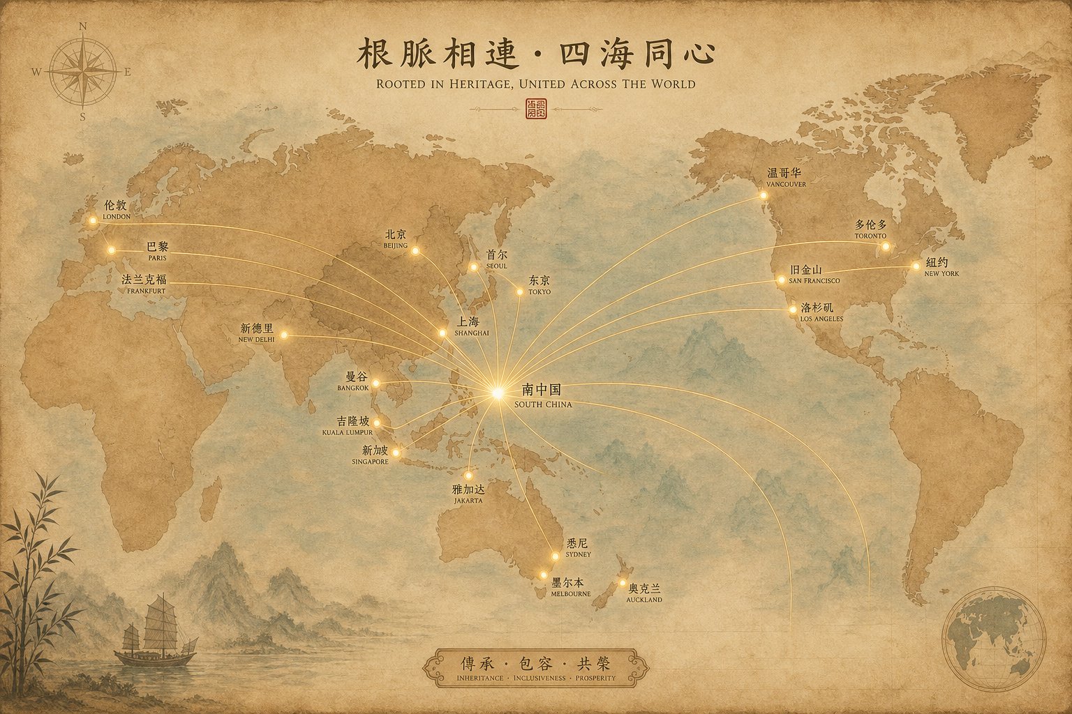 global spread of the 黃 surname across more than a dozen romanization variants