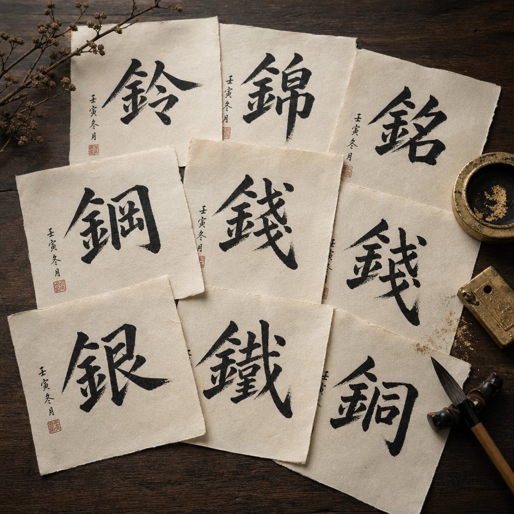 gold radical chinese characters used in naming each carrying distinct meanings from prosperity to elegance
