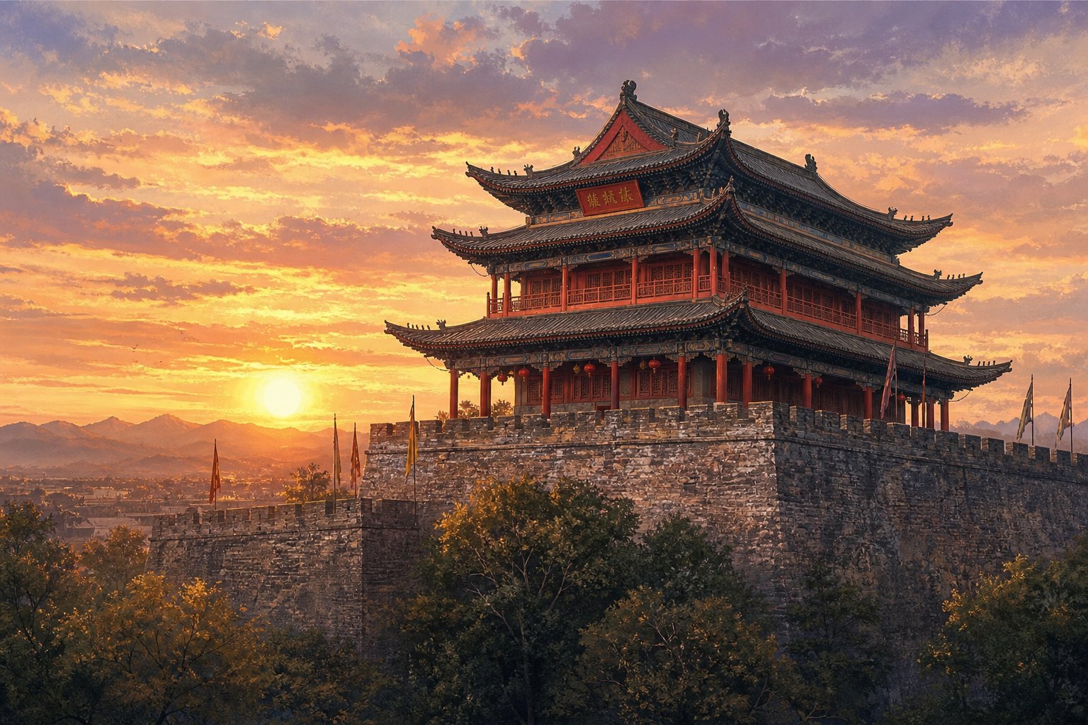 historic tianxin pavilion atop changsha's ancient city wall a landmark embodying the tian xin concept