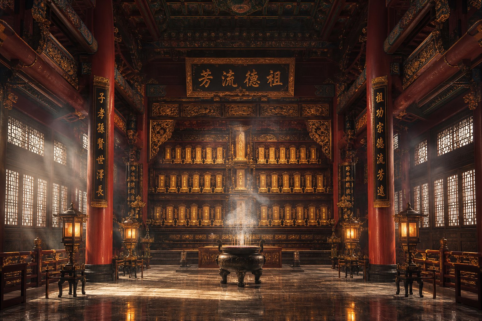 imperial ancestral temple where emperors received their temple names on memorial tablets