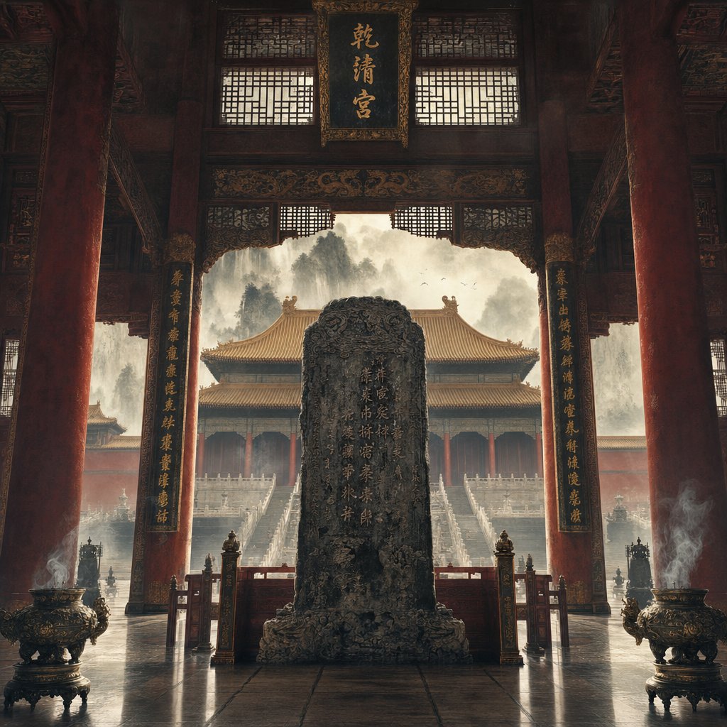 imperial chinese palace hall evoking the era when naming taboos carried the force of law and severe punishment