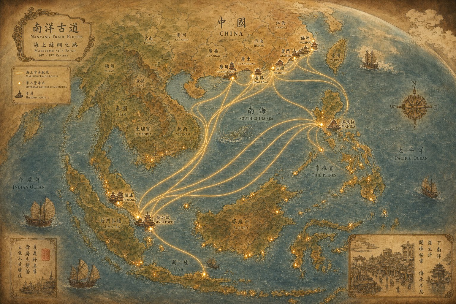 migration routes from southern china to southeast asia showing how diaspora communities preserved rare surname traditions