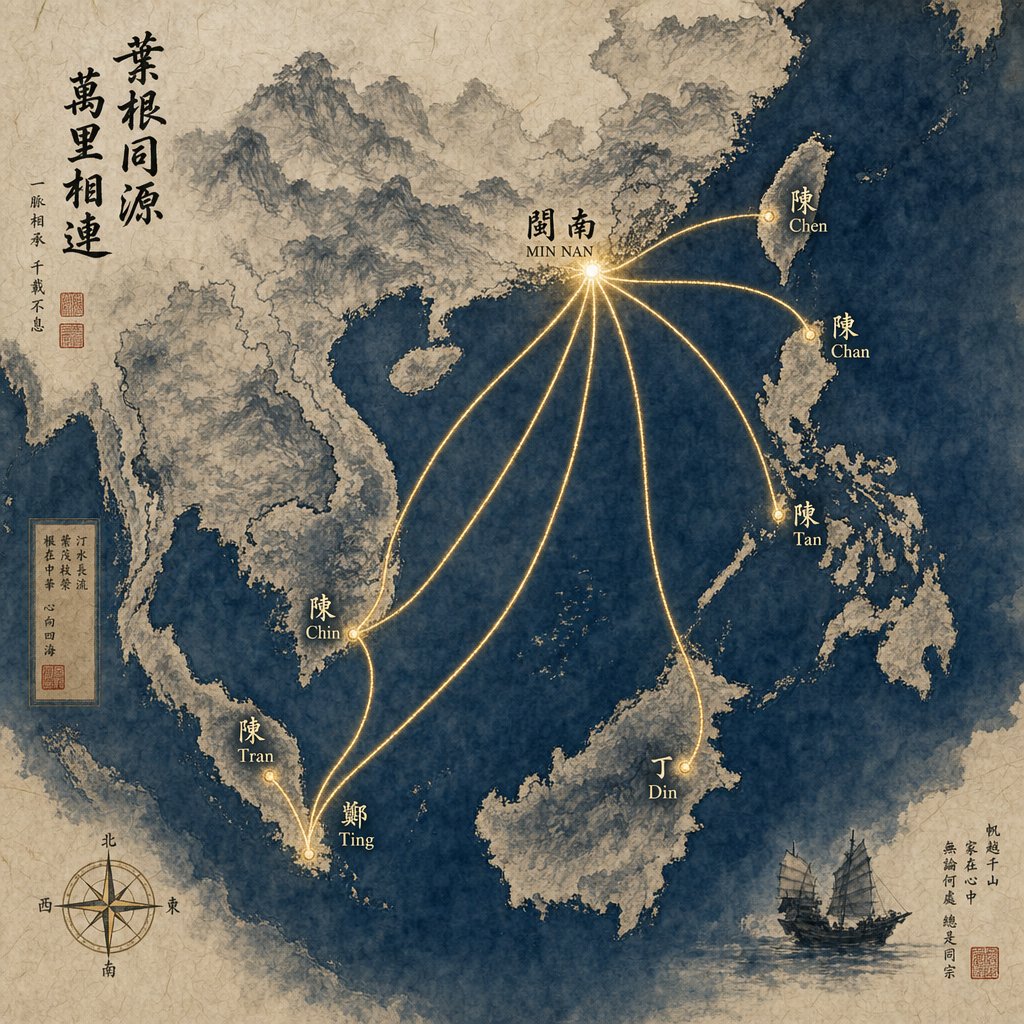 migration routes showing how one chinese character became multiple surname spellings across asia and the world