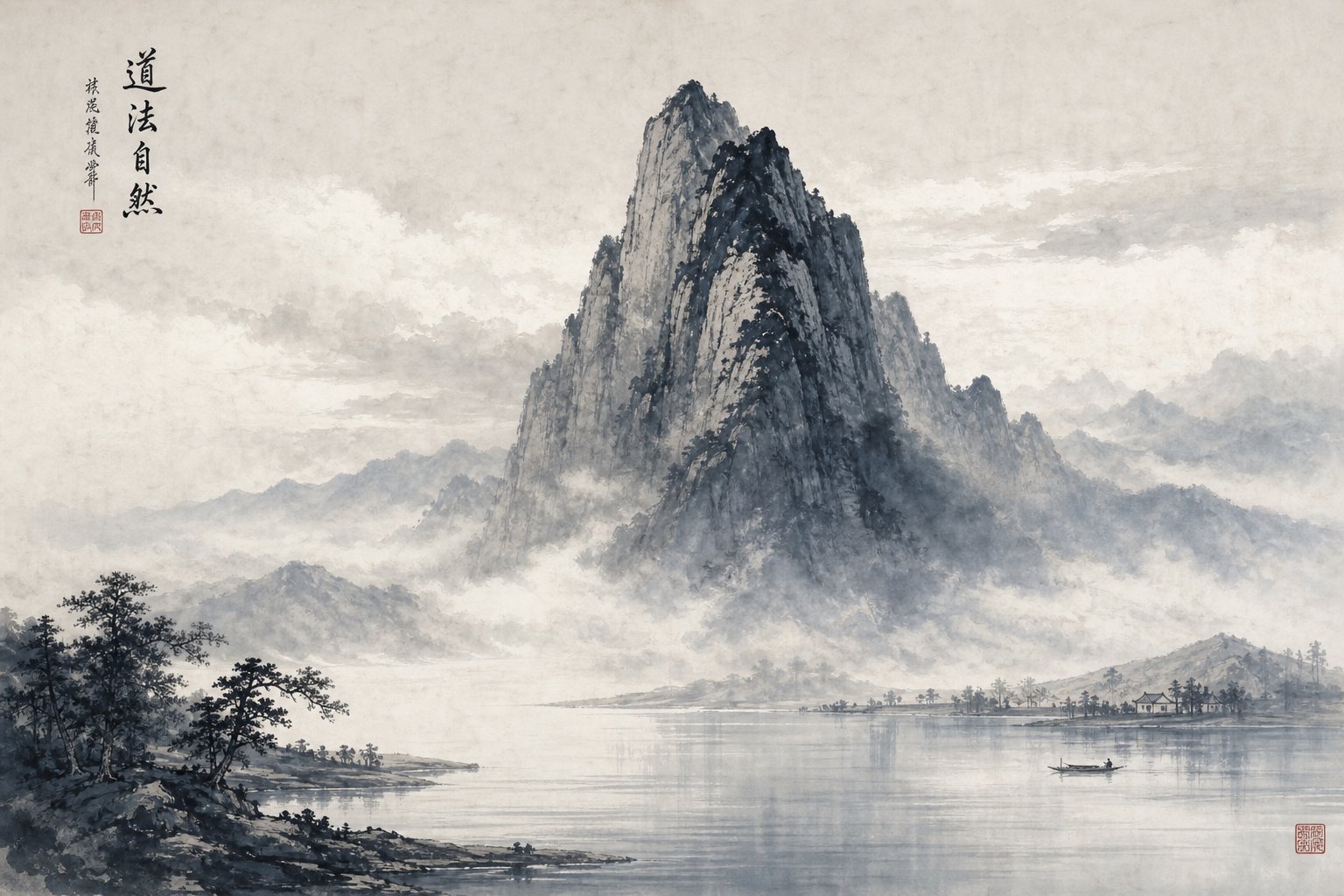mountain above still waters symbolizing the pairing of strength and peace in chinese boy names